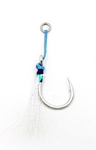 Mustad J-ASSIST5-9/0-2 Ocean Camo - Assist Rig, Blue w/ Flash & Ring - J-ASSIST5-9/0-2 Mustad J-ASSIST5-9/0-2 Ocean Camo - Assist Rig, Blue w/ Flash & Ring - J-ASSIST5-9/0-2