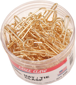 Eagle Claw 155 Hat/Tie Clasp Hook - Gold, 100 per Pack - 155 Eagle Claw 155 Hat/Tie Clasp Hook - Gold, 100 per Pack - 155