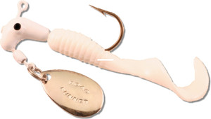 Road Runner 1602-001 Curly Tail Jig - w/Spinner, 1/16 oz, White, Strip - 1602-001 Road Runner 1602-001 Curly Tail Jig - w/Spinner, 1/16 oz, White, Strip - 1602-001