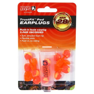 Howard Leight R-02236 TrustFit Pod - Uncorded, Push-in Foam Earplug, 5 - R-02236
