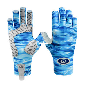 Flying Fisherman G2200-L/XL - Sunbandit Half-Finger Gloves Blue - G2200-L/XL