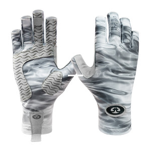 Flying Fisherman G2205-L/XL - Sunbandit Half-Finger Gloves Gray - G2205-L/XL