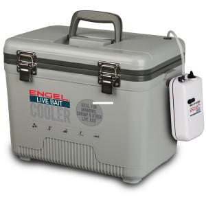 Engel ENGLBC30-N-G Live Bait Cooler - 30 Qt - 2x2 Aerator Pump, Air Tube - ENGLBC30-N-G Engel ENGLBC30-N-G Live Bait Cooler - 30 Qt - 2x2 Aerator Pump, Air Tube - ENGLBC30-N-G