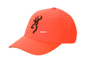 Browning 30840501 Cap Safety Orange - 3D Buckmark Adjustable Hook And Loop - 30840501