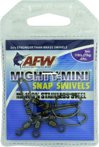AFW FTSS170B-A Mighty-Mini SS Snap - Swivels 170Lb test 4Pc Blk - FTSS170B-A AFW FTSS170B-A Mighty-Mini SS Snap - Swivels 170Lb test 4Pc Blk - FTSS170B-A