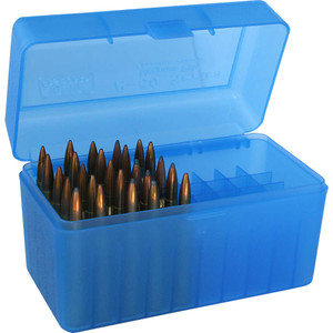Mtm Case-gard - Ammo Box - 50 Rd Flip Top 375 Rem Blu - RLLD5024
