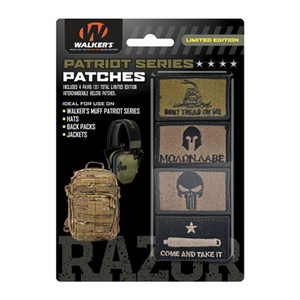 Walker's Game Ear - Patriot Patch Kit 4 Assrt Ptc Cm Get Ver - GWPPATKIT