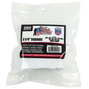 Pro-shot - Cleaning Patches 21/4in Sq 250ct - 214250