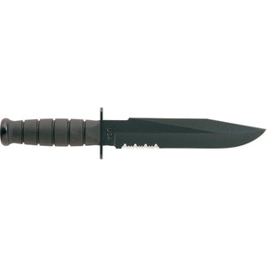 Ka-bar Knives - Fighter Clip Serr 8 W/lthr/cordura Blk - 1271 Ka-bar Knives - Fighter Clip Serr 8 W/lthr/cordura Blk - 1271