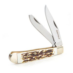 Sheffield - Case Of 6 Stag Trapper Ii 3.15in Fld Knife - 12204 Sheffield - Case Of 6 Stag Trapper Ii 3.15in Fld Knife - 12204