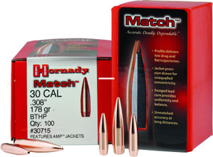 Hornady 26335 Match Rifle Bullets - 6.5mm .264 140Gr BTHP - 26335