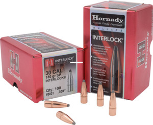 Hornady 3031 Interlock Rifle - Bullets 30 .308 150Gr SP 100Rnd - 3031 Hornady 3031 Interlock Rifle - Bullets 30 .308 150Gr SP 100Rnd - 3031