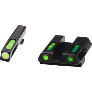 HIVIZ LiteWave H3 Handgun Sight Glock 42/43 Green Litepipes w/White Front Ring - GLN321 HIVIZ LiteWave H3 Handgun Sight Glock 42/43 Green Litepipes w/White Front Ring - GLN321