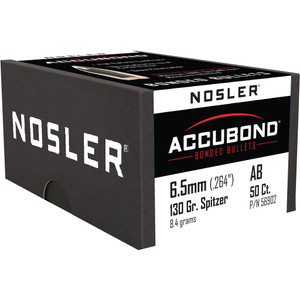 Nosler AccuBond Bullets 6.5mm 130 gr. Spitzer Point 50 pk. - 56902 Nosler AccuBond Bullets 6.5mm 130 gr. Spitzer Point 50 pk. - 56902