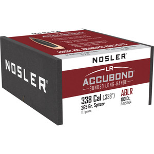 Nosler AccuBond Long Range Bullets .338 Cal. 265 gr. Spitzer Point 100 pk. - 58454 Nosler AccuBond Long Range Bullets .338 Cal. 265 gr. Spitzer Point 100 pk. - 58454