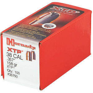 Hornady HP/XTP Bullets 38 cal. .357 in. 158 gr. 100 pk - 35750 Hornady HP/XTP Bullets 38 cal. .357 in. 158 gr. 100 pk - 35750
