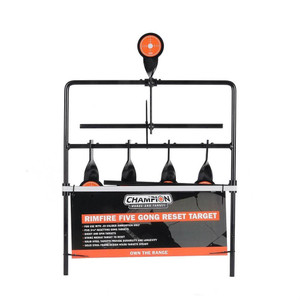 Champion 40874 Rimfire Five Gong - Auto Reset Target Steel, Card - 40874