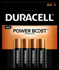Duracell DURMN1500B4Z AA Coppertop - Alkaline Battery, Carded 4 Pack - DURMN1500B4Z Duracell DURMN1500B4Z AA Coppertop - Alkaline Battery, Carded 4 Pack - DURMN1500B4Z