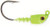 Bass Assassin - Saltwater Jighead - 1/4oz 4pk Chartreuse - JA07005
