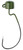 Owner - Block Offset Jighead - Grn Pump 1/0 1/8oz 4pk - 4155GP-021