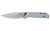 Kershaw MINI IRIDIUM  Folding Knife  Plain Edge  D2 Blade Steel  Stone Washed Finish  Silver  Ice Blue Aluminum Handle  Dura Lock  3" Blade  6.9" Overall Length  Includes Pocket Clip 2051