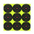 Birchwood Casey 34210 ShootNC Reactive Target SelfAdhesive Paper BlackYellow 2 Bullseye 12 Pack - 34210