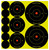 Birchwood Casey 34608 ShootNC Reactive Target Variety Pack SelfAdhesive Paper BlackYellow Bullseye 132 Pack - 34608