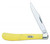 Case 031 S Trapper Slimline 3.25 Folding Clip Point Plain Tumble Polish Chrome Vanadium Steel Blade Yellow Synthetic Handle - 031S