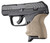 Hogue 18123 HandAll Beavertail Grip Sleeve made of Rubber with Textured Flat Dark Earth Finish for Ruger LCP II - 18123