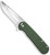 Outdoor Edge VX330B Razor VX3 EDC 3 Folding Drop Point Plain Satin 420J2 SS Blade Green Micarta Handle - VX330B