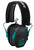 Walkers GWPRSEMTL Razor Slim Electronic Muff 23 dB Over the Head Black Polymer wTeal Accents - GWPRSEMTL