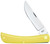 Case 00038 Yellow Synthetic Sod Buster Folding Skinner Plain Tumble Polish Carbon Steel Bladesmooth Yellow Synthetic Handle - 38