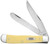 Case 30114 Yellow Synthetic Trapper Folding Clip Pointspey Plain Mirror Polished Carbon Steel Bladesmooth Yellow Synthetic Handle - 30114