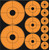 Proshot Assorteddot Peel Stick Target Dots Blackorange 10 Pack - ASSORTEDDOT