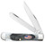 Case 53062 Sod Buster Stars Stripes 3.70 Folding Skinner Plain Mirror Polished Trusharp Ss Blade Sawcut Jig Gray Bone Handle American Flag Shield