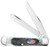 Case 53063 Copperlock Stars Stripes 2.99 Folding Wharncliffe Plain Mirror Polished Trusharp Ss Blade Sawcut Jig Gray Bone Handle American Flag Shield
