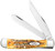 Case 65345 Trapper 3.25 Folding Clip Pointspey Plain Mirror Polished Trusharp Ss Blades Burnt Dark Amber 6.5 Bonestag Handle Includes Pocket Clip