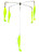 Blue Water Candy 02909 4-Arm - Umbrella with Chaser, 9", Chartreuse - 2909