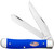 Case 16400 USMC  Folding Clip PointSpey Plain TruSharp SS Blade Smooth Royal Blue Synthetic Handle