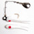 Betts Spin Split Tail - 1/32oz White/Red Dot 12/cd