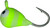 K&E Pelkie Tungsten Jighead - #14 Chartreusecdy