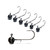 Nako Tungsten Ball Jighead - 1/4oz 1/0 No Chip Black 5pk