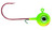 VMC Neon Moon Eye Jighead - 1/4oz Cht Lime Green 4pk