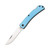 Bear & Son Locking Farmhand Folding Knife 2-3/4" Drop Point Blade Blue with Clip - 137LBL