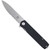CobraTec Large Cayden Drop Serrated Knife Folding Blade Black - CTCAYDENBLKDS
