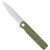 CobraTec Large Kuzio Drop Serrated Folder Knife Folding Blade OD Green - CTKUZIOODGDS