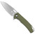 CobraTec Wolverine Liner Lock Drop Knife Folding Blade OD Green - CTWOLVERINEGRN