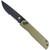 CobraTec Prowler G-10 BLock Drop Serrated Knife Folding Blade OD Green - CTPLRODGBLDS