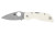 Spyderco Chaparral, Folding Knife, 2.8" Drop Point Blade, 6.4" Overall Length, Damasteel DS93X Grabak Blade Steel, Plain Edge, Damascus Finish, Silver, White G-10 Handle, Back Lock C152GPIVD