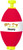 Betts BB Big Boy Bobber: Wgt, Oval 2.5'' Red/White 50pc